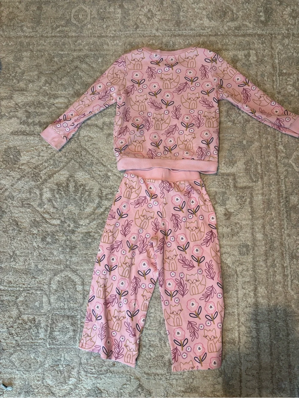 Carter's Pink Floral & Fox Pajama Set